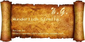 Wunderlich Gizella névjegykártya