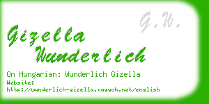 gizella wunderlich business card